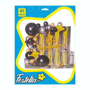 KIT GLOBO ORGANICO FELIZ CUMPLEAÑOS X61 (PQTX10)