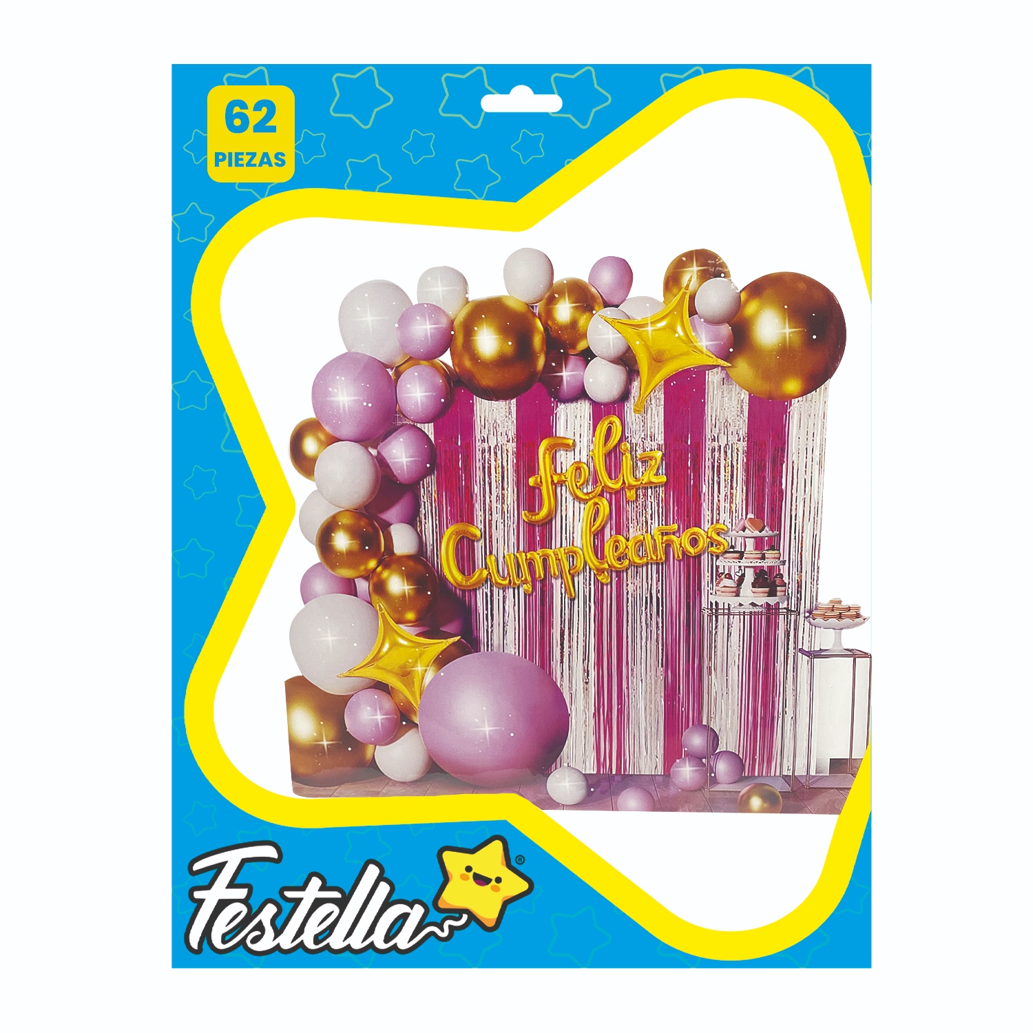 KIT GLOBO ORGANICO FELIZ CUMPLEAÑOS X62 (PQTX10)