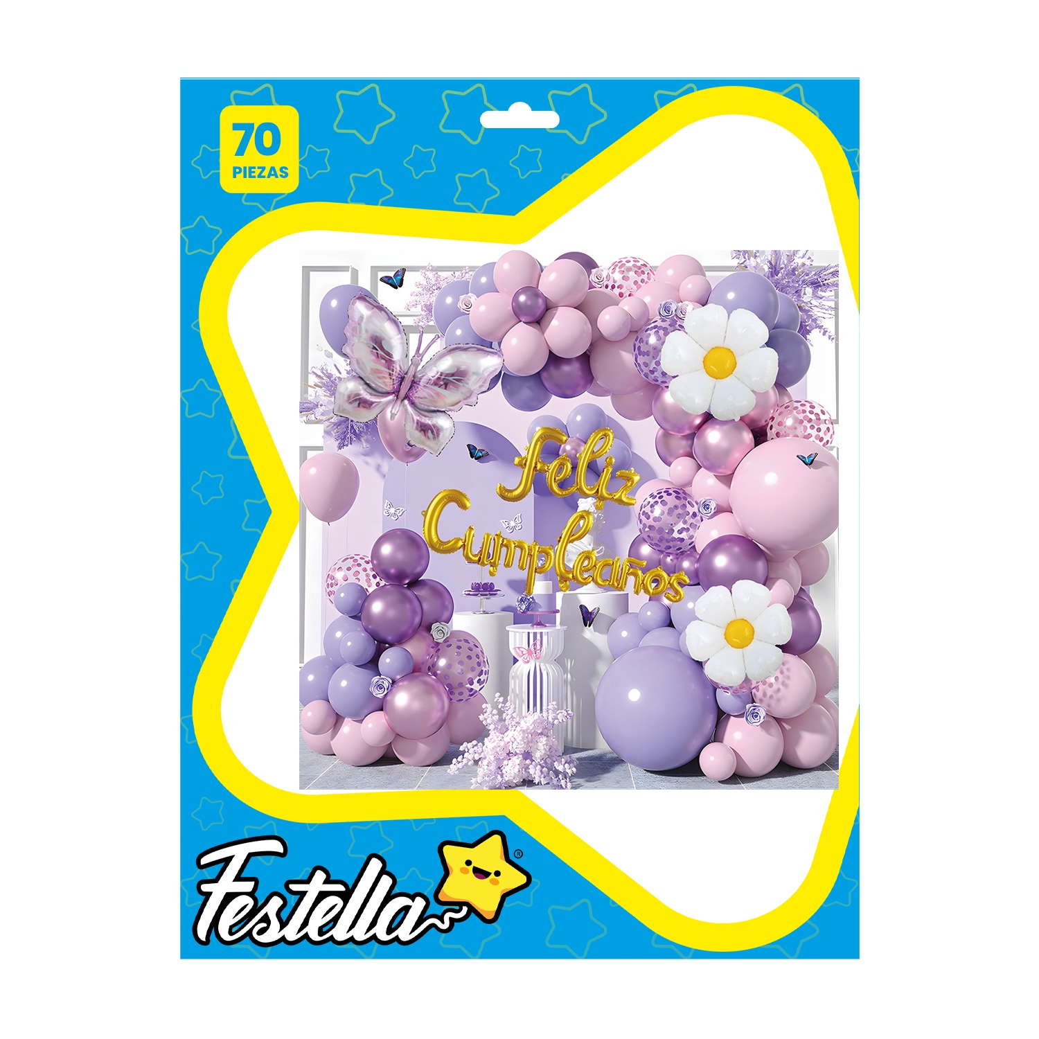 KIT GLOBO ORGANICO FELIZ CUMPLEAÑOS X70 (PQTX5)