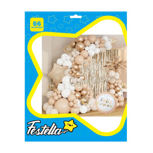 KIT GLOBO ORGANICO FELIZ CUMPLEAÑOS X66PCS (PQTX12)