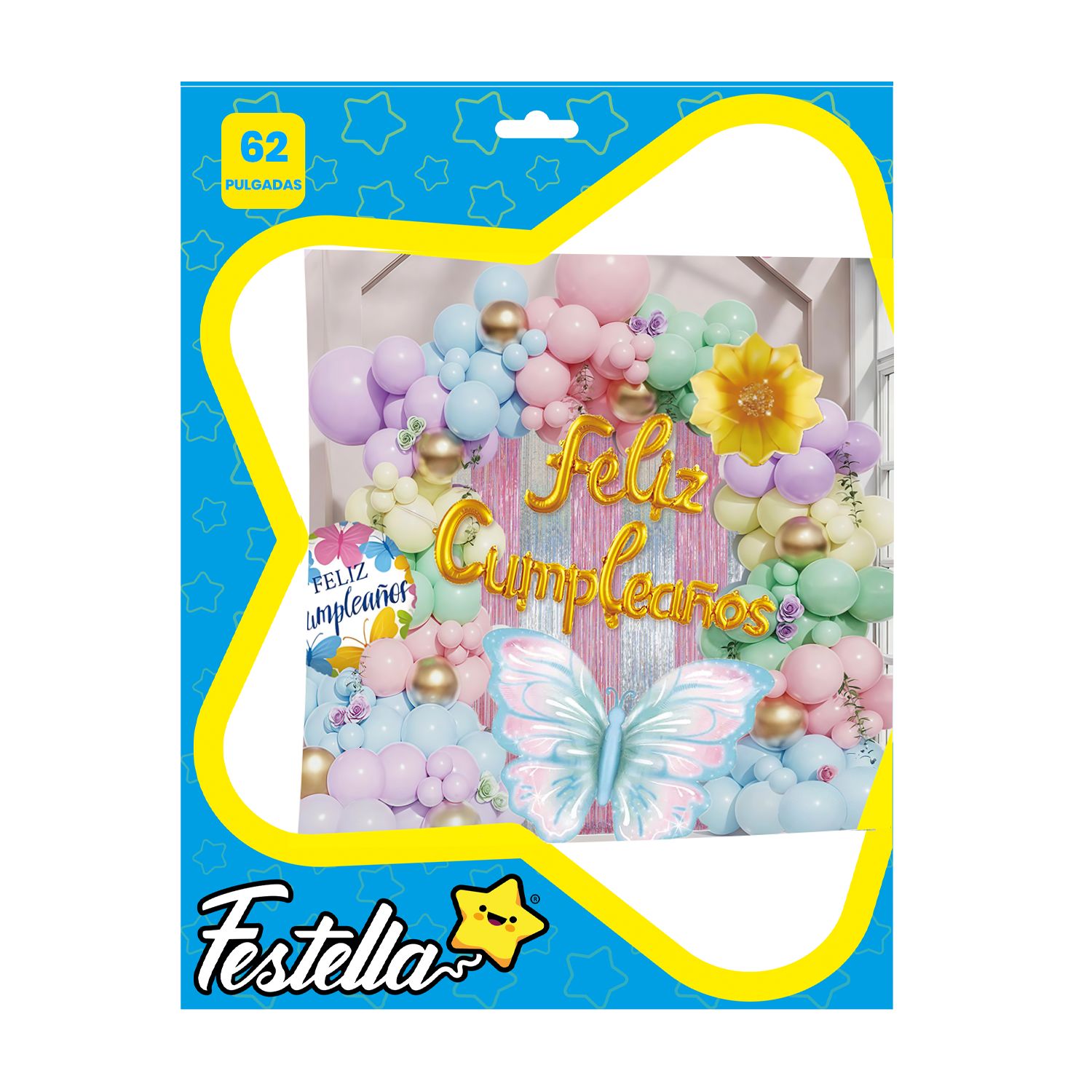 KIT GLOBO ORGANICO FELIZ CUMPLEAÑOS X62 (PQTX5)