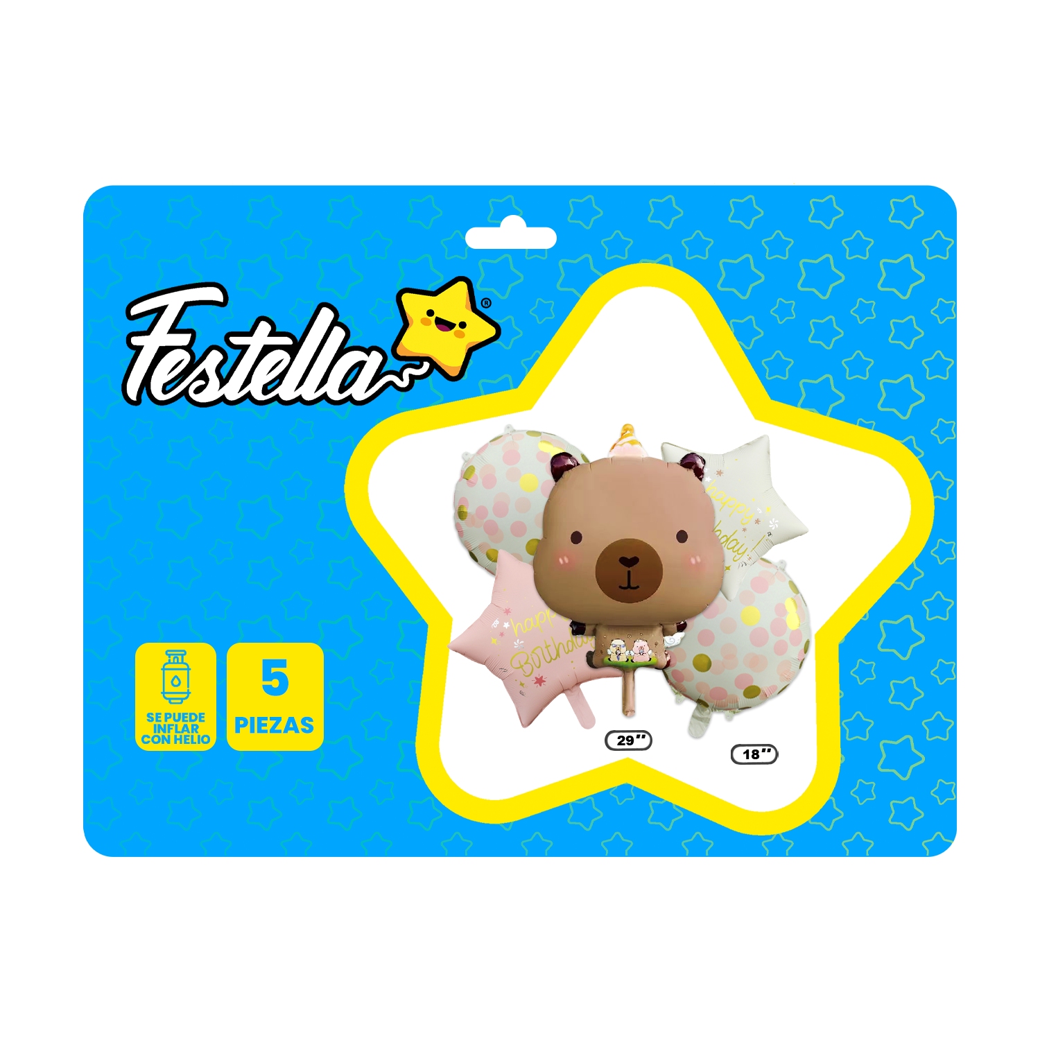 KIT GLOBO CAPIBARA X5 (PQTX12)