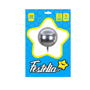 GLOBO REDONDO PLATEADO 32" (PQTX25)