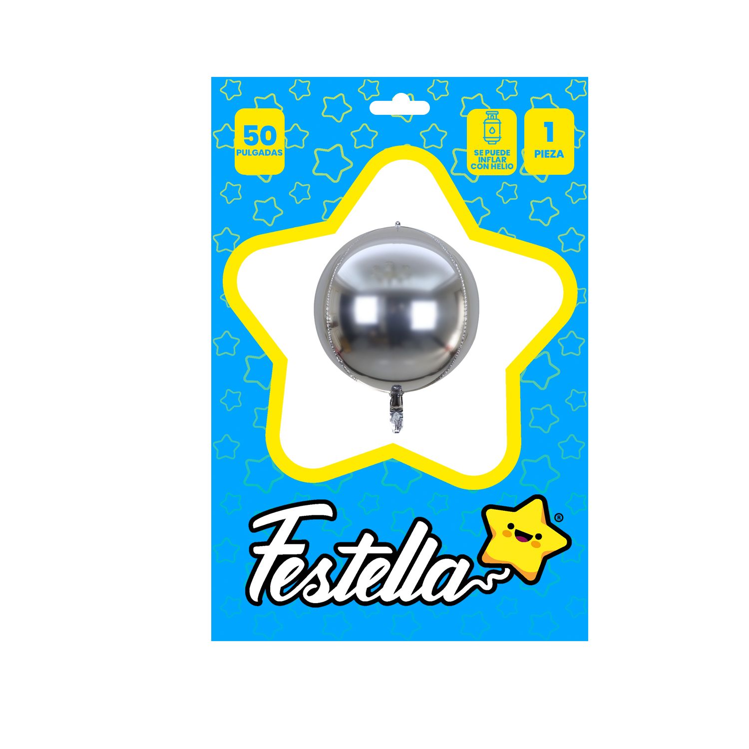 GLOBO REDONDO PLATEADO 50" (PQTX25)