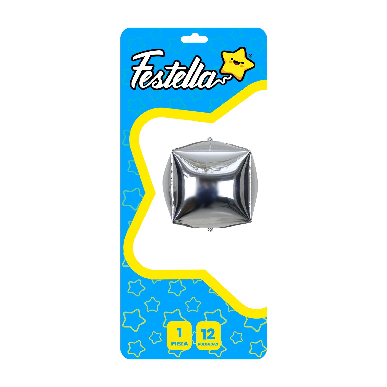 GLOBO CUADRADO PLATEADO 12" (PQTX25)