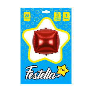 GLOBO CUADRADO ROJO 22" (PQTX25)