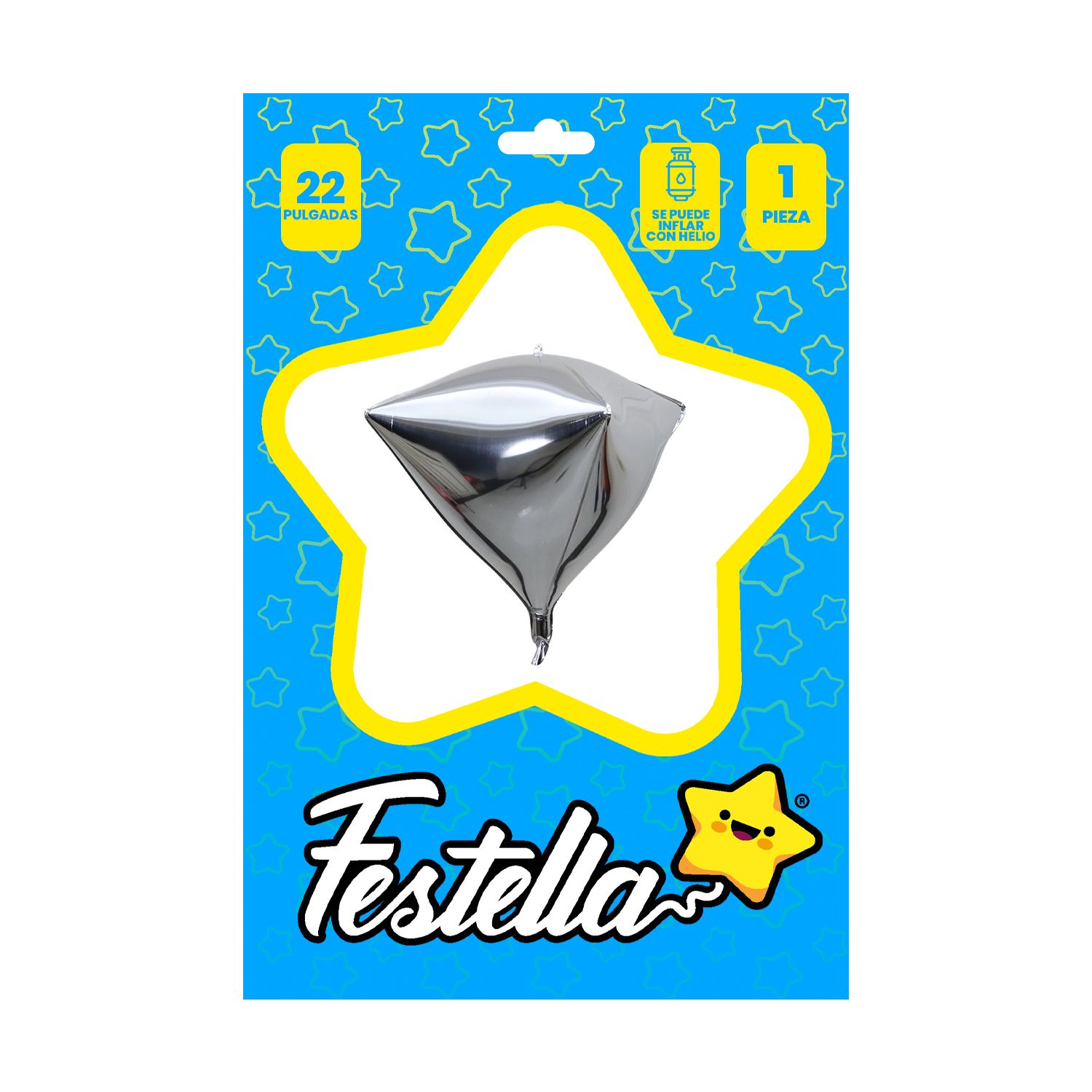 GLOBO ROMBO PLATEADO 22" (PQTX25)