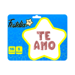 GLOBO TE AMO PALO DE ROSA (PQTX12)