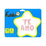 GLOBO TE AMO PALO DE ROSA (PQTX12)