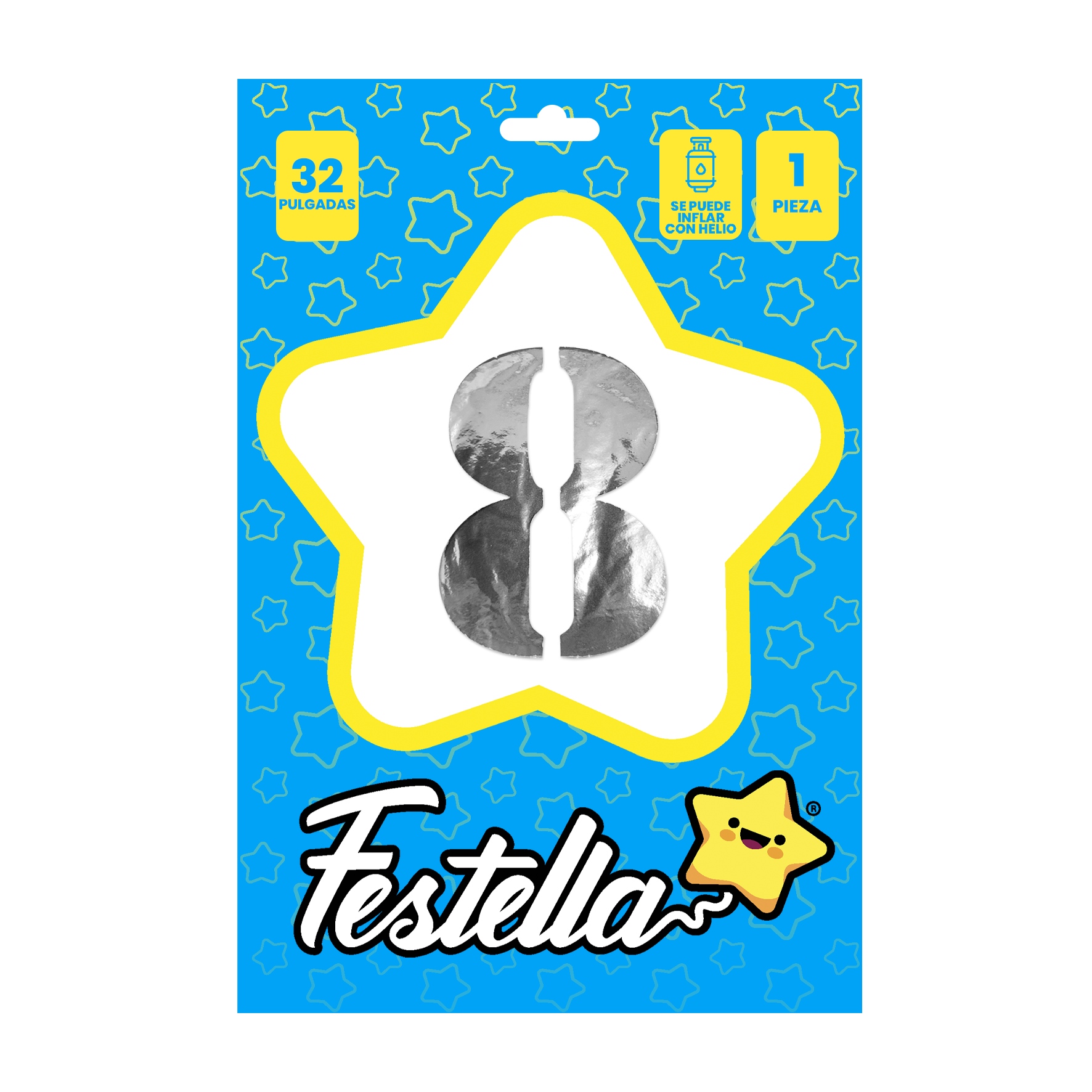 GLOBO PLATEADO 32" #8 (PQTX25)