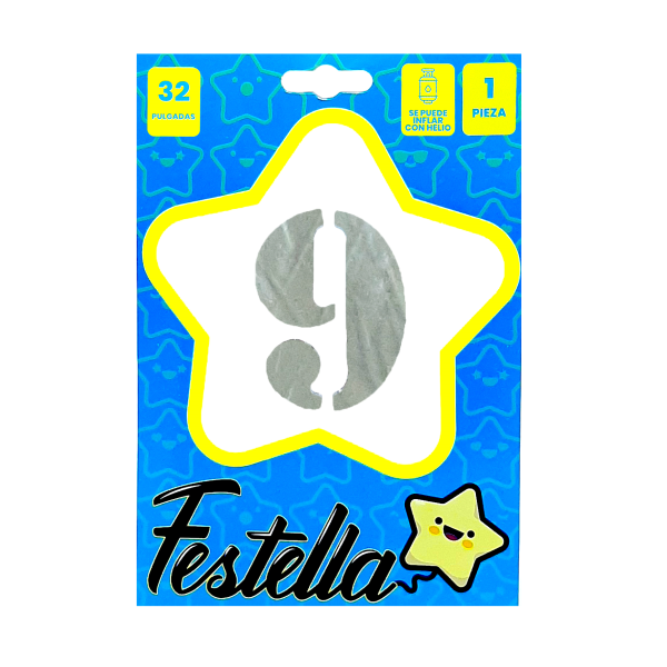 GLOBO PLATEADO 32" #9 (PQTX25)