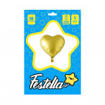 GLOBO CORAZON DORADO CARTON 18".(PQTX25)