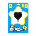GLOBO CORAZON NEGRO CARTON 18"