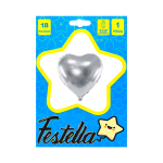 GLOBO CORAZON PLATEADO CARTON 18".(PQTX25)