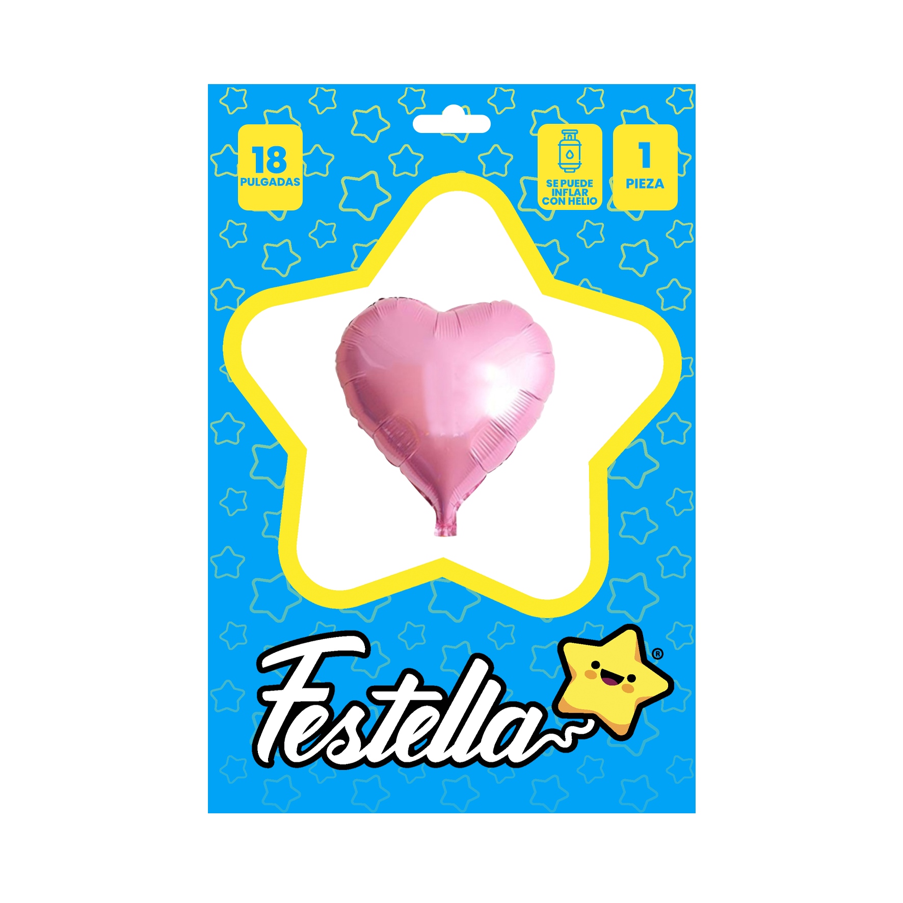 GLOBO CORAZON ROSADO CARTON 18" (PQTX25)