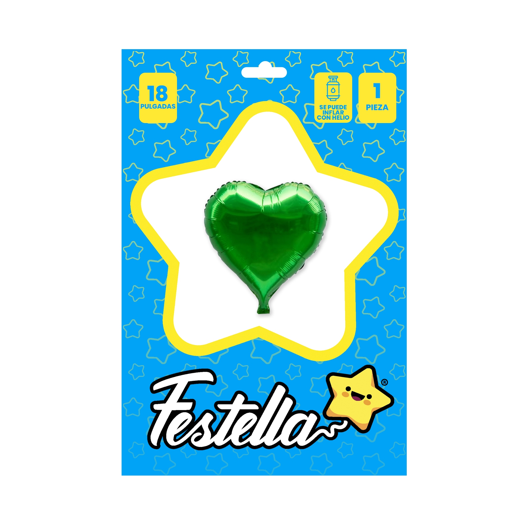 GLOBO CORAZON VERDE CARTON 18" *¨
