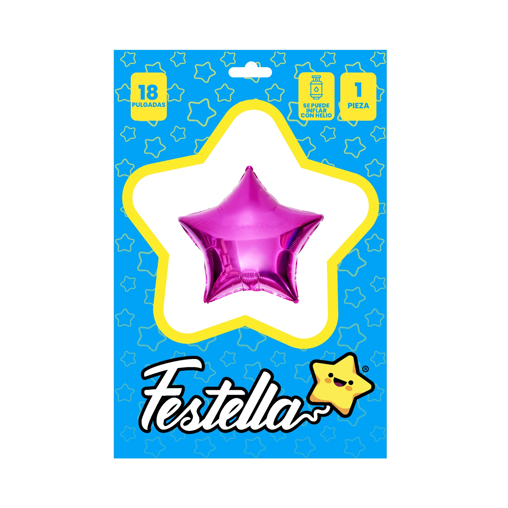 GLOBO ESTRELLA FUCSIA CARTON 18"(PQTX25)