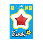 GLOBO ESTRELLA ROJO CARTON 18"(PQTX25)