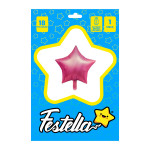 GLOBO ESTRELLA ROSADO CARTON 18"(PQTX25)