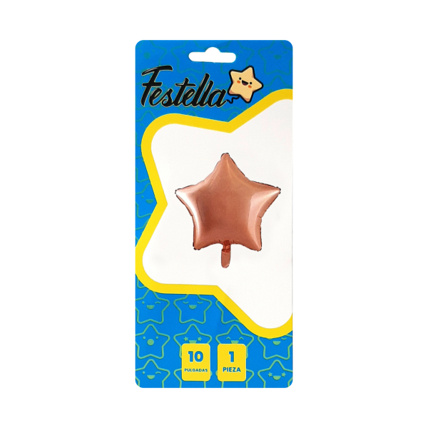 GLOBO ESTRELLA 10" CARTON PALO ROSA (PQTX25)