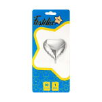 GLOBO CORAZON PLATEADO 10" CARTON.(PQTX25)