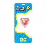 GLOBO CORAZON PALO ROSA 10" CARTON (PQTX25)