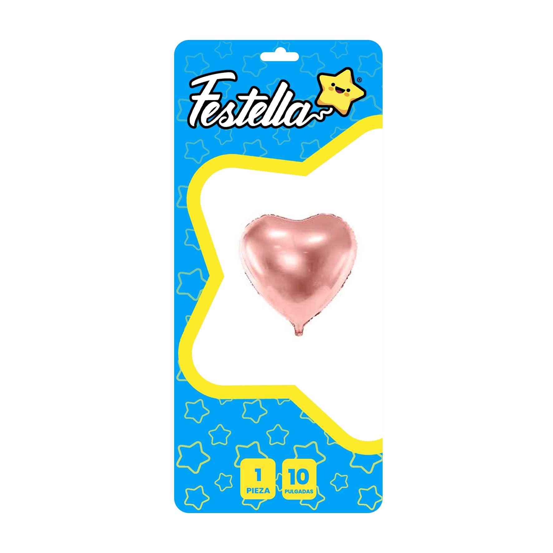 GLOBO CORAZON PALO ROSA 10" CARTON (PQTX25)