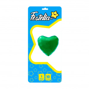 GLOBO CORAZON VERDE 10" CARTON