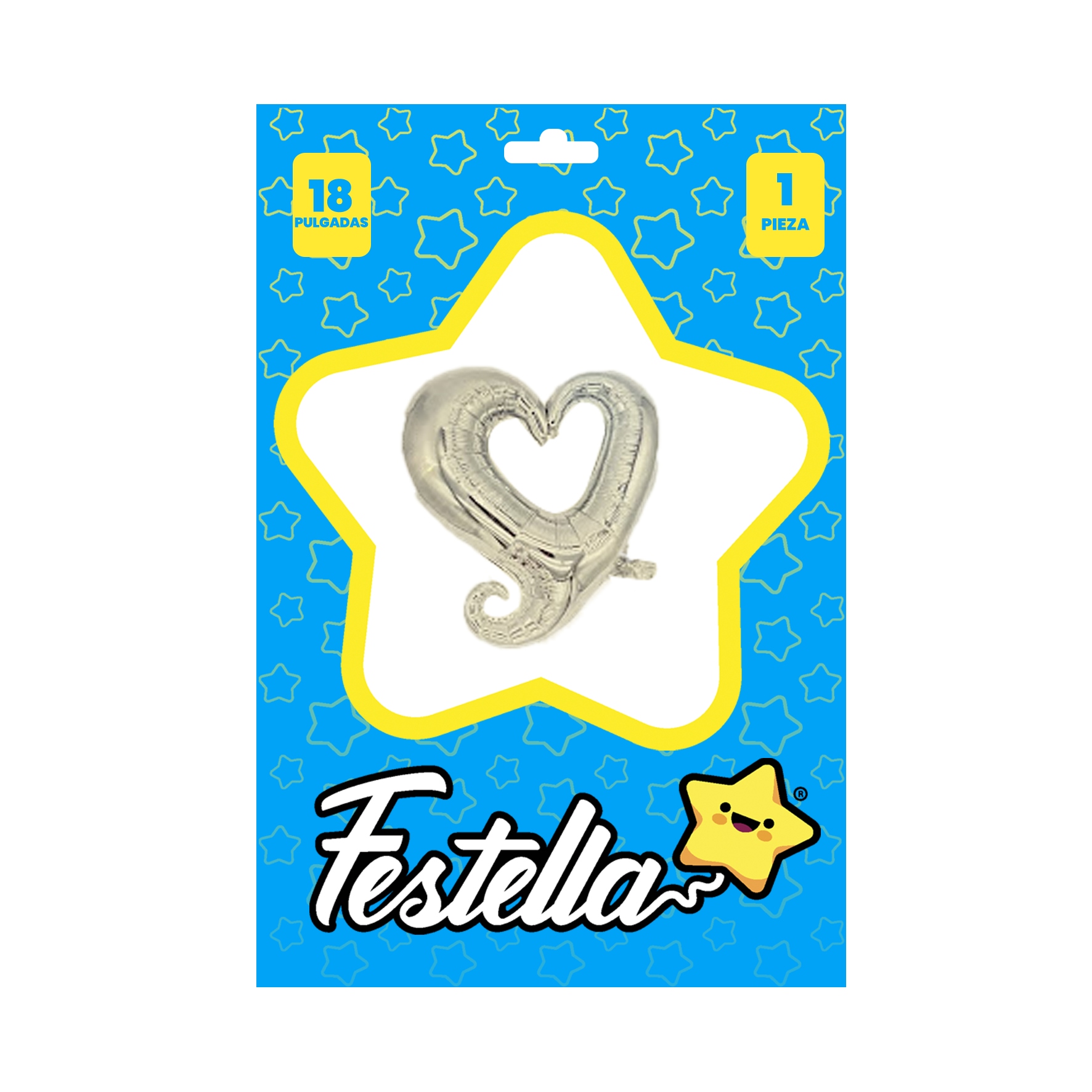 GLOBO CORAZON CURSIVO PLATEADO 18" (PQTX25)