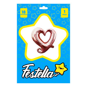 GLOBO CORAZON PALO ROSA 18"(PQTX25)
