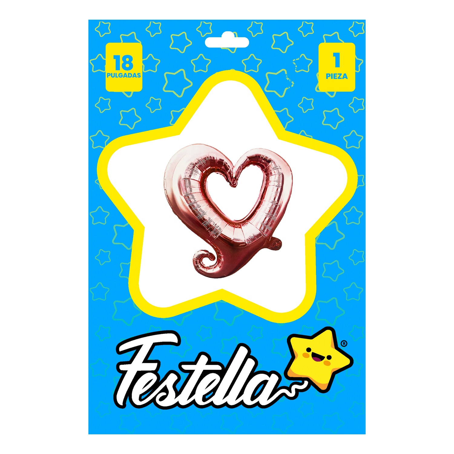 GLOBO CORAZON PALO ROSA 18"(PQTX25)