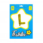 GLOBO LETRA L DORADO(PQTX25)