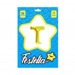 GLOBO LETRA T DORADO(PQTX25)