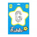 GLOBO LETRA G PLATEADA(PQTX25)