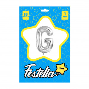 GLOBO LETRA G PLATEADA(PQTX25)