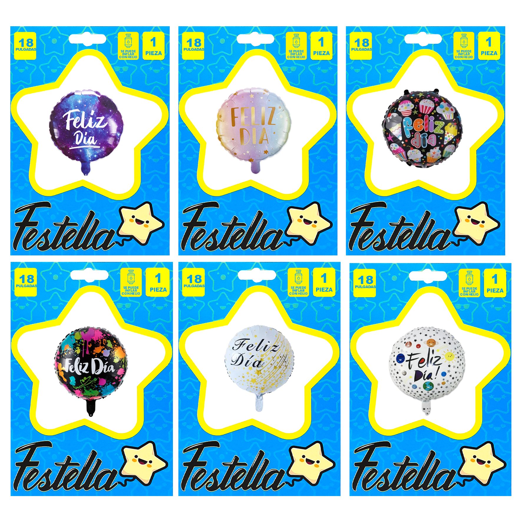 GLOBO FELIZ DIA CARTON 18"(PQTX25)
