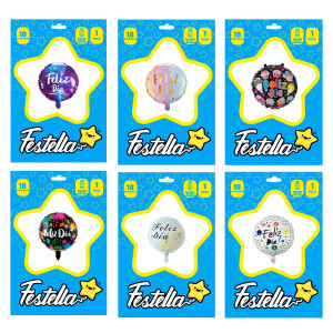 GLOBO FELIZ DIA CARTON 18"(PQTX25)