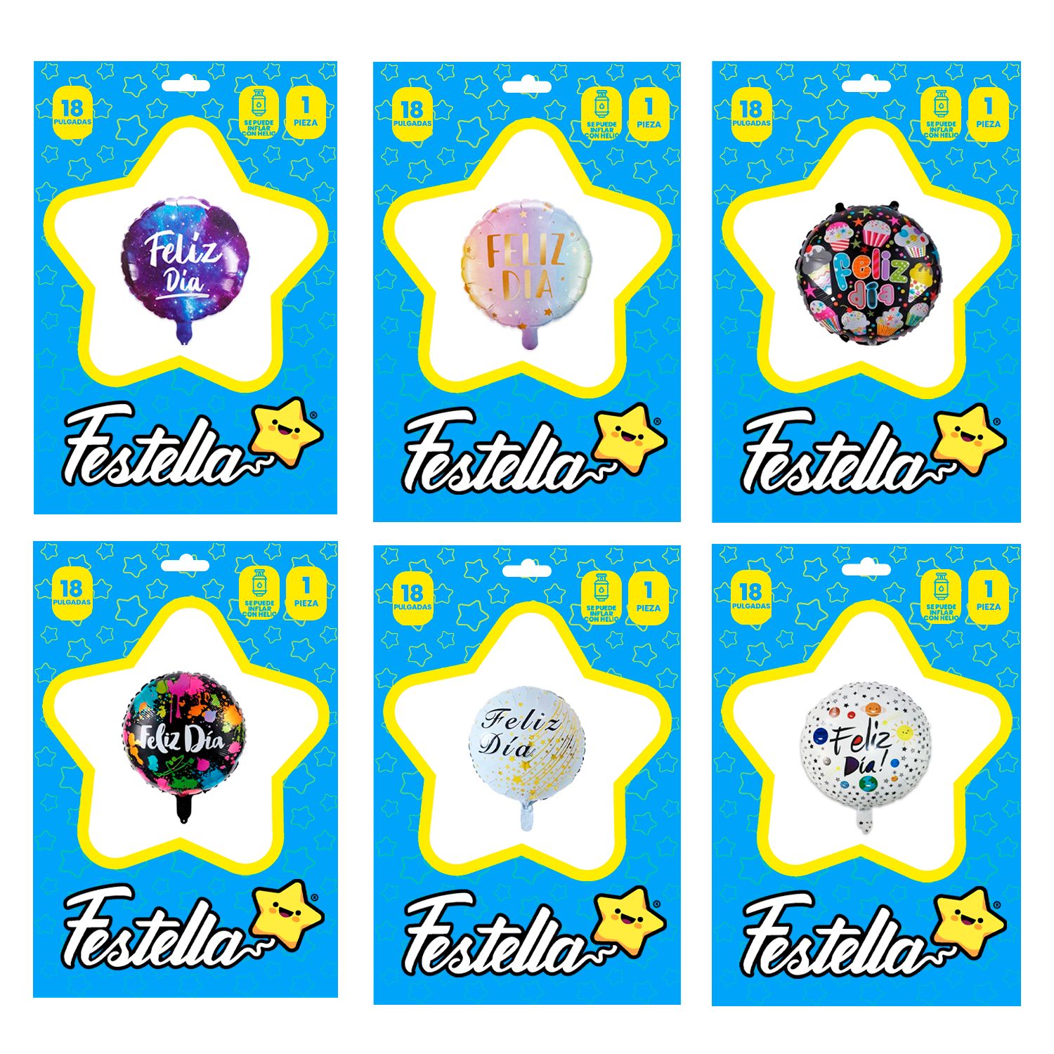 GLOBO FELIZ DIA CARTON 18"(PQTX25)