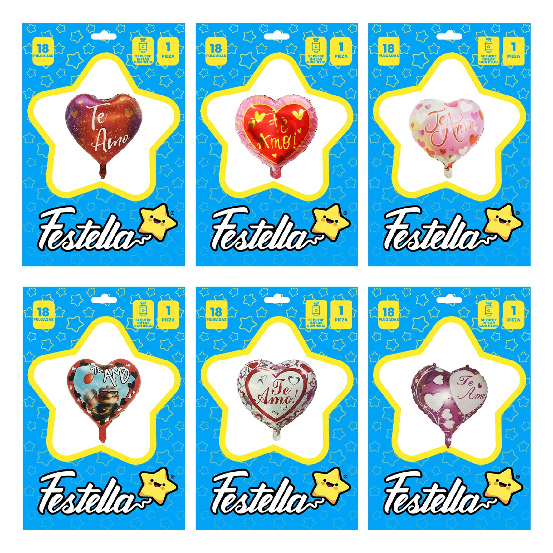GLOBO CORAZON TE AMO CARTON 18" (PQTX24)