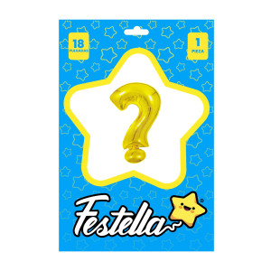 GLOBO SIGNO DE PREGUTA DORADO 18"