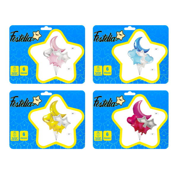 KIT GLOBO LUNA X6.