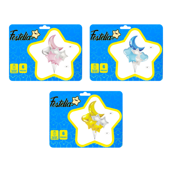 KIT GLOBO LUNA X6.