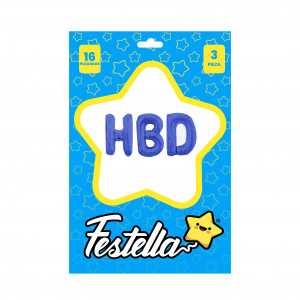 KIT GLOBO HBD 16" AZUL (PQTX25)