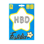 KIT GLOBO HBD 16" PLATEADO(PQTX12)