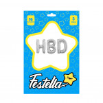 KIT GLOBO HBD 16" PLATEADO(PQTX12)
