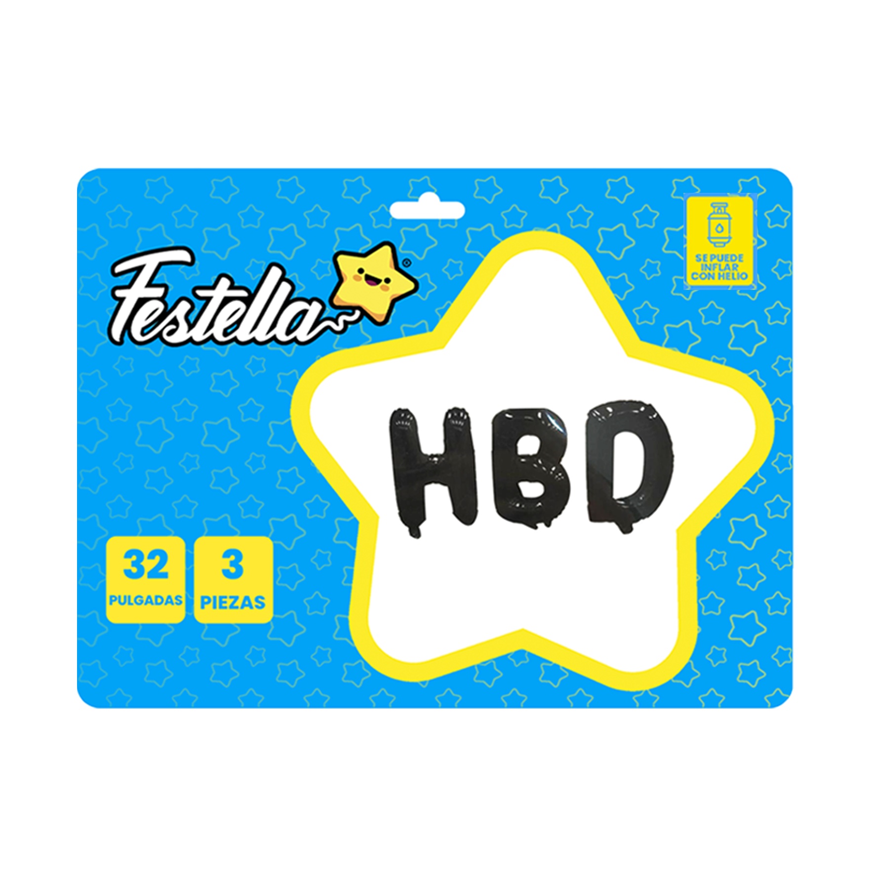 KIT GLOBO HBD 32" NEGRO (PQTX12)