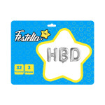 KIT GLOBO HBD 32" PLATEADO (PQTX12)