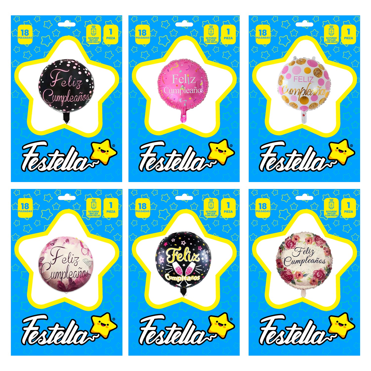 GLOBO FELIZ CUMPLEAÑOS 18" (PQTX25)