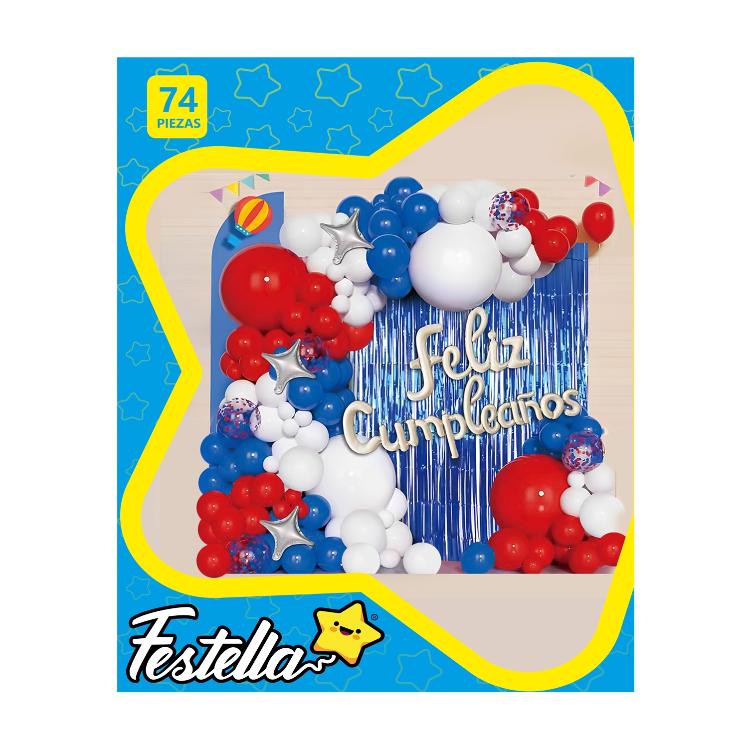 KIT GLOBO ORGANICO FELIZ CUMPLEAÑOS X74 (PQTX5)