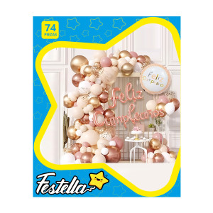 KIT GLOBO ORGANICO FELIZ CUMPLEAÑOS X74 (PQTX5)